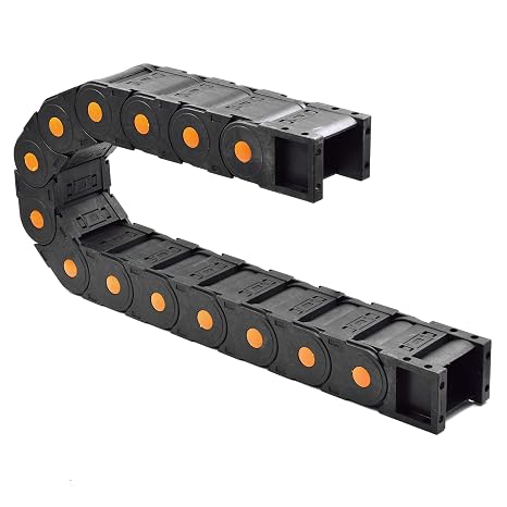 Plastic Drag Chain Cable Carrier Closed Type with End Connectors R100 45 x 60mm L1000mm for Electrical CNC Router Machines