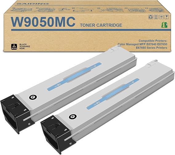 SAIDING W9050MC Black Toner Cartridge Replacement for E87640 | Compatible with Color Managed MFP E87650 E87660 Series Printers(55000 Pages,2-Pack)