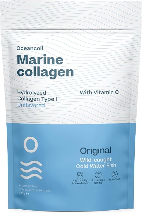 NATURLAGEN Marine Collagen Hydrolysate Premium + Vitamin C 306 g Collagen Powder for Skin Joints & Hair 60 Servings Neutral in Taste High Bioavailability