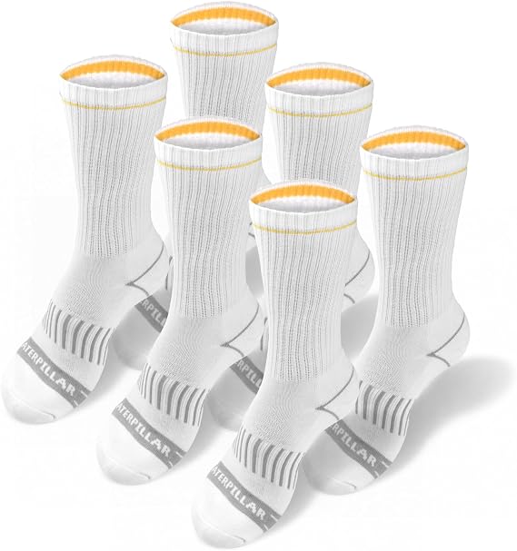CAT mens 6-pack Half Cushioned Crew Socks