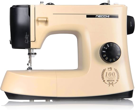 NECCHI "Mirella" KM417A Sewing Machine, Iconic Limited Edition, 1950's Italian Design, Full Metal Frame, 17 Utility and Decorative Stitches, Lightweight and Ergonomic.