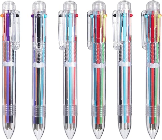 23 Pack Multicolor Pen, 6-Color Retractable Ballpoint Pens, Fun Pens