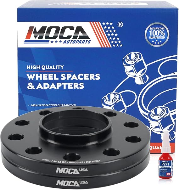 MOCA 12mm Wheel Spacer 5x120 Hubcentric Wheel Spacers (72.56mm Bore) Compatible with BMW E87 E46 E90 M5 M6 M Coupe (Black, Pack of 2)