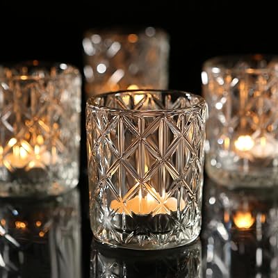 36 Pack Votive Candle Holders for Table Centerpieces, Clear Glass DIY Wax Filling Romance Tealight Candle Holders for Wedding Decor, Gift, Home DecorationClear,36