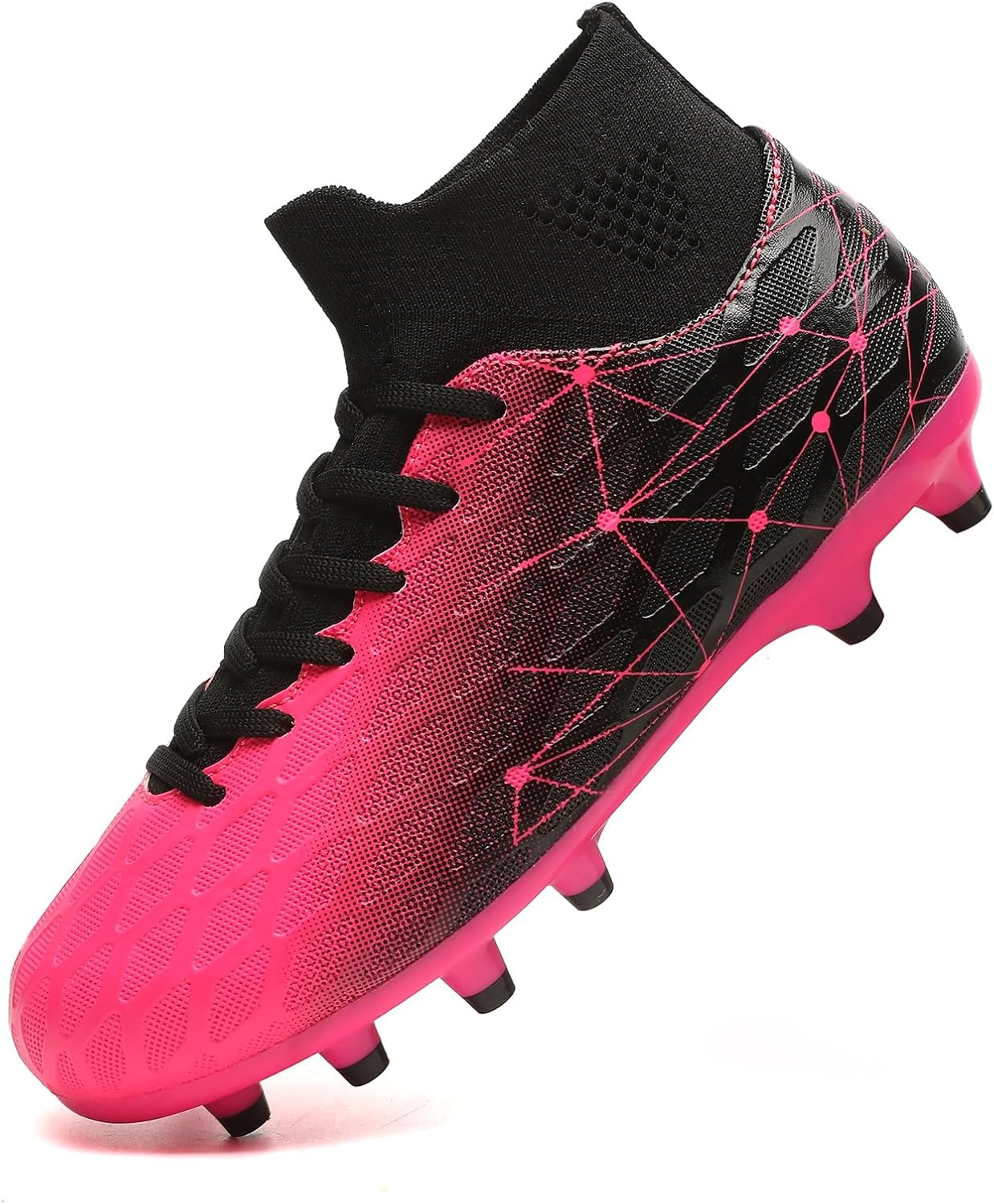 Hanani Boys Girls Soccer Cleats for Kids Football Shoes High Top Training Youth Football Cleats OutdoorIndoor Athletic Turf Shoes