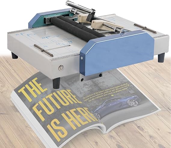 Paper Folding Machine Electric Booklet Stapler A3 Binding Machine 70W Automatic Paper Folder Creasing Machine 5-Position Thread Type Letter Folder Machine for Home School Office