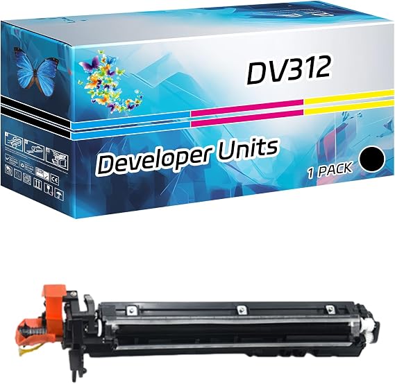 DV312 Developer Units Compatible for Konica Minolta bizhub 227 bizhub 287 Printers, High Yield 200000 Pages, with Chip High-Definition Printing (1 Pack Black)