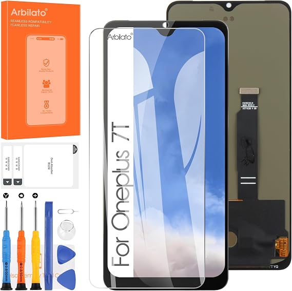 OLED Screen for Oneplus 7T Screen Replacement for 1+7T LCD Screen HD1901,HD1903,HD1900 Touch Display Digitizer Assembly Repair Parts(with Figerprint Function)