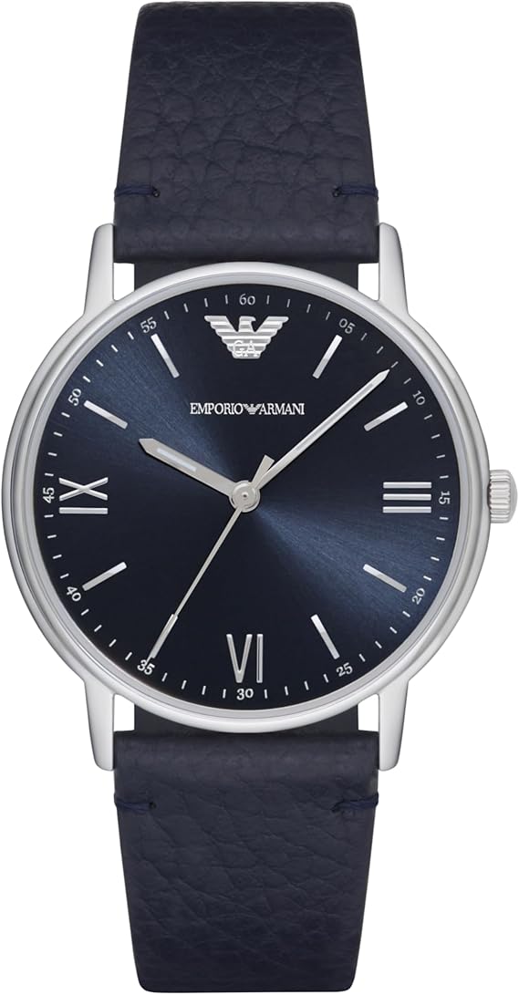 Emporio Armani Men's Three Hand Watch with Stainless Steel Band or Leather