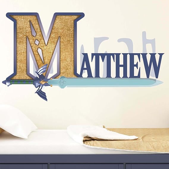 Master Sword Name Decals for Walls - Name Wall Decals for Boys - Name Sticker - Blade Wall Decor - Custom Name Stickers - Personalized Stickers - Customized Name Wall Decor - Name Decal