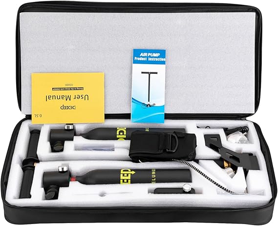 Mini Scuba Tank with Reusable Diving Tank Kit 0.5L Capacity Diving Tank That Support 5-10 Minutes of Underwater Breathing Dive Portable Lungs for Diving Gear Equipment Take About 600 Jerks Up and Down