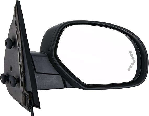 Side View Mirror Fit for 07-13 Chevy Silverado 1500 2500 HD 3500,for GMC Sierra 1500 2500 HD,Yukon/Yukon XL 1500-Black Power Heated Arrow Turn Signal Puddle Light Passenger Side Manual Folding