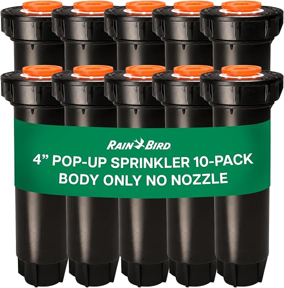 Rain Bird 1804LN 4 in Pop-Up Irrigation Sprinkler Body, No Nozzle 10 Pack