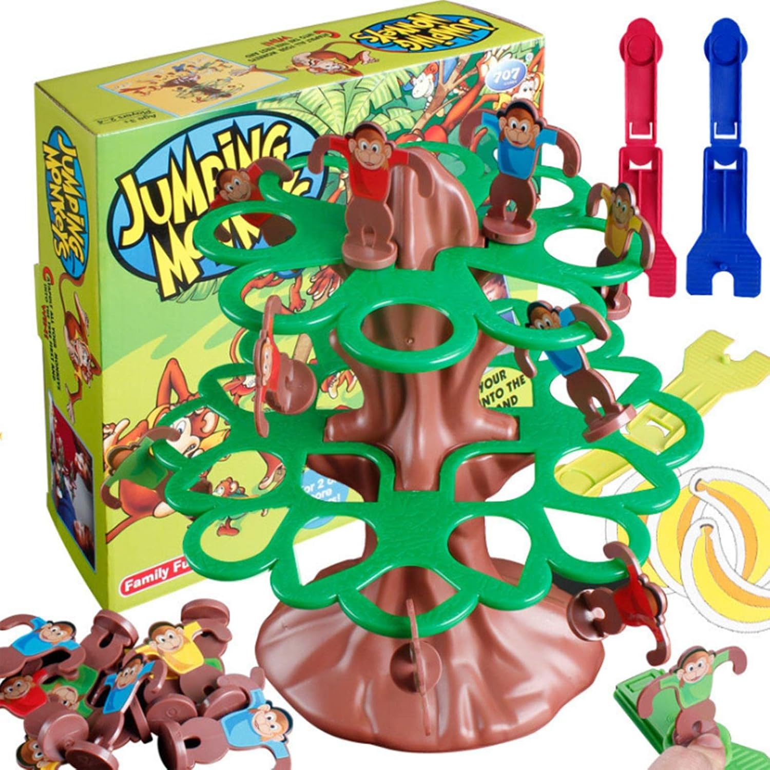 RIPTEADRY Jumping Monkeys Game Jumping Tumbling Monkeys Board Game Monkey Hopping Fun Family Board Game Parent-Child Interactive Board Game Toy for Adults and Children
