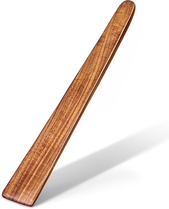 Jilla-hla Wooden Spatula Turner Nonstick Acacia Wood, Long Handle Flat Frying Spatulas Handmade for Kitchen Gifts, Ideal Cookware Utensils for Cooking Eggs, Fish, Pancakes