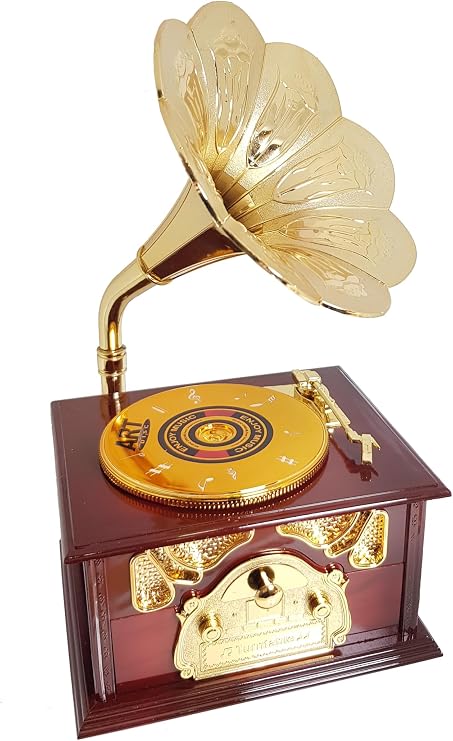 Decorative Nostalgic Rotating Plate Gramafon Music Box Hd133