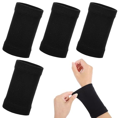 2 Pairs Wrist Compression Sleeve, Soft Elastic Wristbands Brace for Support Wrist Sport Support Wraps Carpal Tunnel Wraps Protector for Fitness Workout Weightlifting Typing