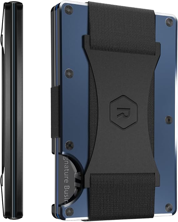 Ridge Wallet for Men - Slim Minimalist Compact Wallet, RFID Protected Front Pocket Wallets for Men, Integrated Cash Strap Card Holder