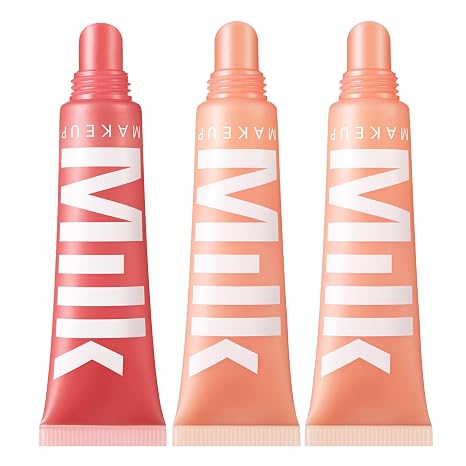Milk Makeup Balmade Electrolyte Lip Balm Hydrating, Sheer Gloss Nourishes + Replenishes Moisture Clean, Vegan Formula with High-Shine Finish 3-Pack Werk Out, Ion, Refresher, 0.4 oz