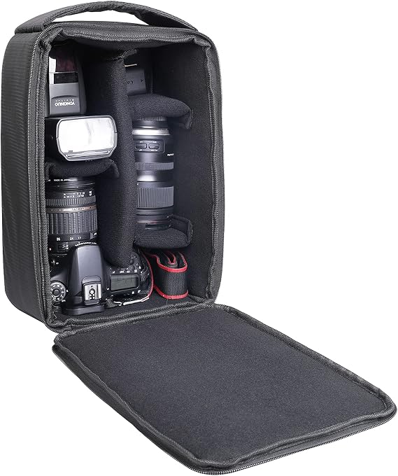 Roomy Camera Protective Bag Insert Waterproof Lens Pouch Shockproof DSLR SLR Carrying Case with Thicken Partition Padded Liner for Sony Canon Nikon Camera Flash Light & Accessories