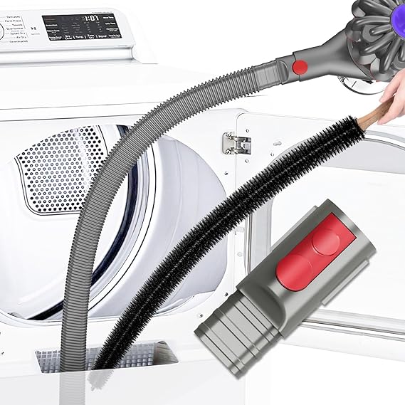 Sealegend 2 Pieces Dryer Vent Cleaner Kit Compatible with Dyson V7 V8 V10 V11 V15 or Higher Models and Dryer Lint Brush Vacuum Hose Attachment Brush Lint Remover Flexible and Long Brush