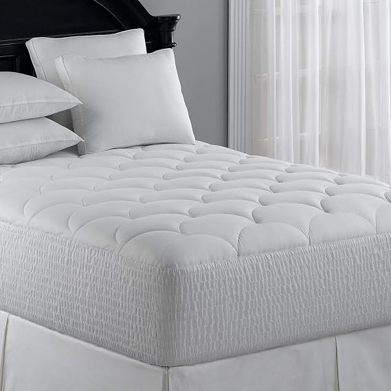 Marriott Mattress Topper - Plush, Quilted Mattress Pad with Hypoallergenic Fill - Fits Mattresses Up to 15" - Twin