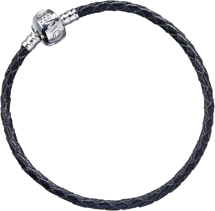 The Carat Shop Official Harry Potter Jewelry Black Leather Charm Bracelet for Harry Potter Slider Charms Available in 5 Sizes