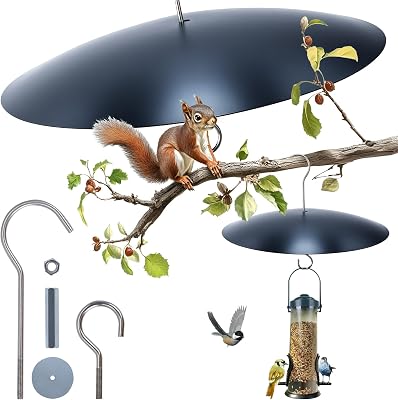 [Solid Metal] 13 Squirrel Proof Bird Feeders, Hanging Squirrel Baffle for Bird Feeder Pole, Metal Proof Baffle Dome Baffle Weather Guard Cover for Outdoors, Proof Shepherds Hook, Hummingbird