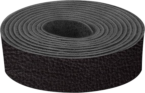 ELW Genuine American Leather Bison 8-9 oz (3.2-3.4mm) Thickness - Straps, Belts, Strips - Black, 1-1/2"x50" - Full Grain Hide DIY Craft Projects, Bag, Chap, Moccasins, Jewelry, Wrapping