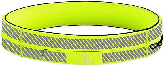 FlipBelt Classic Running Belt, Running Fanny Pack for Women and Men, Non Chafing Waist Band Pack for Phone, Moisture Wicking Storage Belt, USA Company