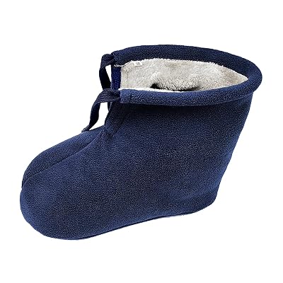 BXT Winter Warm Cast Sock, Thick Fleece Foot Cast Cover - Below the Knee Cast Toe Boot Cover, Protective and Washable Cast Sleeve Wrap, Foot Warmer, Adjustable Drawstring, Navy Blue