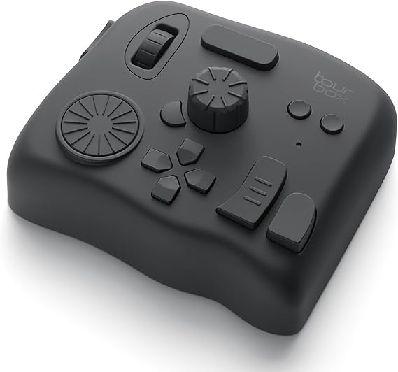 TourBox Elite Left-Hand Device Wireless Bluetooth Pro-Grade Dual Connection Tactile Feedback Video Editing Photo Editing Illustration Production Compatible with Premiere Pro DaVinci Resolve Lightroom