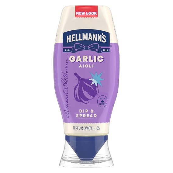 Hellmann's Garlic Dip & Spread Garlic Aioli for French Fries, Sandwiches, Burgers & More Made With 100% Certified Vegan Ingredients 11.5 oz