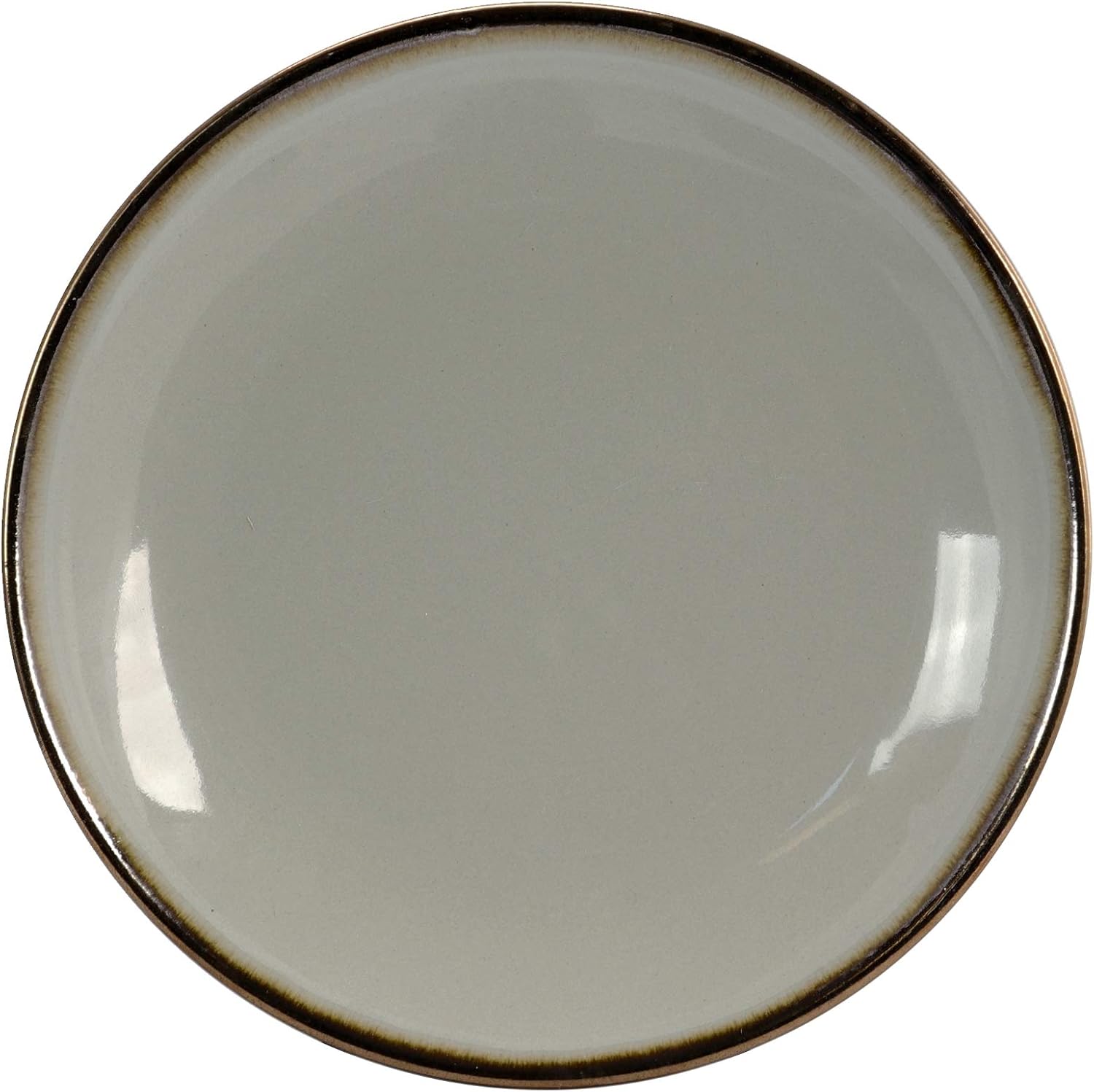 Elama Tahitian Sand Modern Round Dinnerware Salad Plate Dish Set, 6 Piece, Solid Light Gray
