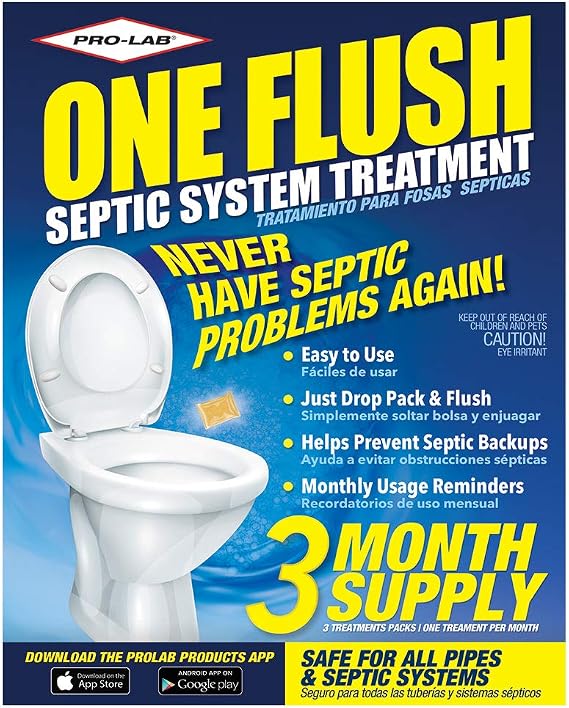 Septic Tank Treatment Packets, 3 Month Supply of Dissolvable Pods