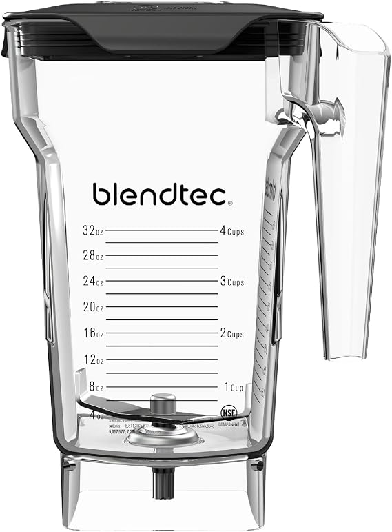 Blendtec 75 oz FourSide Jar - Four-Sided Replacement Blender Jar - Compatible with Most Blendtec Blenders - 32 oz Blending Capacity - Clear
