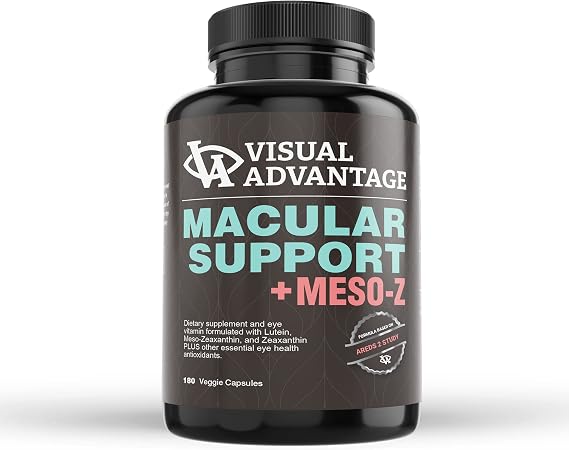 Visual Advantage Macular Support + Meso-Z Blue Light Eye Vitamin with Triple Antioxidants for Advanced Protection Against Digital Screens (180-Count)