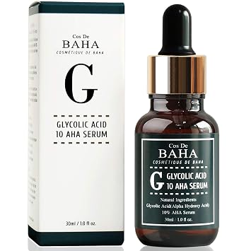 Glycolic Acid 10% AHA Serum - Gentle Exfoliating Formula with Aloe & Green Tea - Professional Facial Serum for Smoother Skin Appearance - Fragrance-Free Face Serum for All Skin Types, 1 Fl Oz 30ml