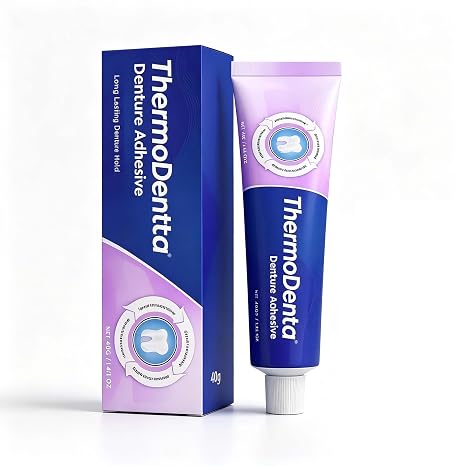 Denture Adhesive, Thermoplastic Denture Adhesive, Durable Denture Adhesive, Original Secure Denture Adhesive Cream for Full and Partial Denture Wearers