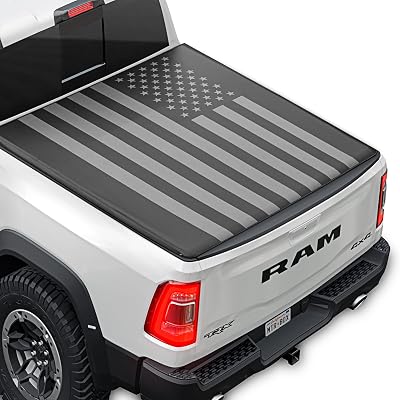 American Flag Truck Tonneau Cover for Chevy Silverado All Weather Soft Tri-Fold Truck Bed Cover for Chevrolet Silverado 1500 2019-2026 and GMC Sierra 1500 19-26 Short Bed 5.8 ft