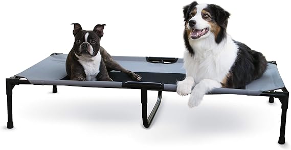 K&H Outdoor Elevated Dog Bed, Cooling Raised Dog Bed, Gray, XL 50x32in