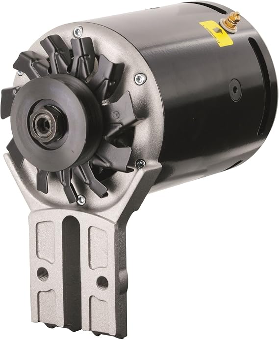 Powermaster - PowerGEN Ford Black Flat Head Front MTG '39-'48 60A 6V Pos Grd w/Pulley for 5/8" Belt
