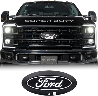 Putco Luminix White LED Oval Light Up Grille Emblem - Fits Ford F250, F350, F450 17-19 wCamera