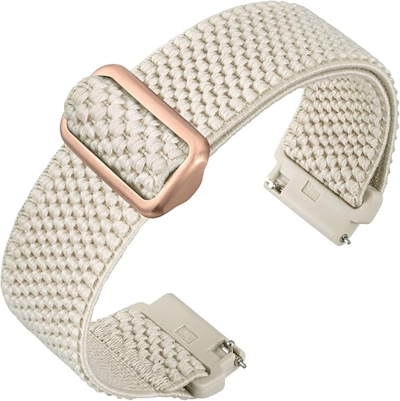 ANNEFIT Stretchy Nylon Watch Strap for Men Women, Adjustable Elastic Watch Band with Quick Release, Replacement Wristband 16mm 17mm 18mm 19mm 20mm 22mm 24mm
