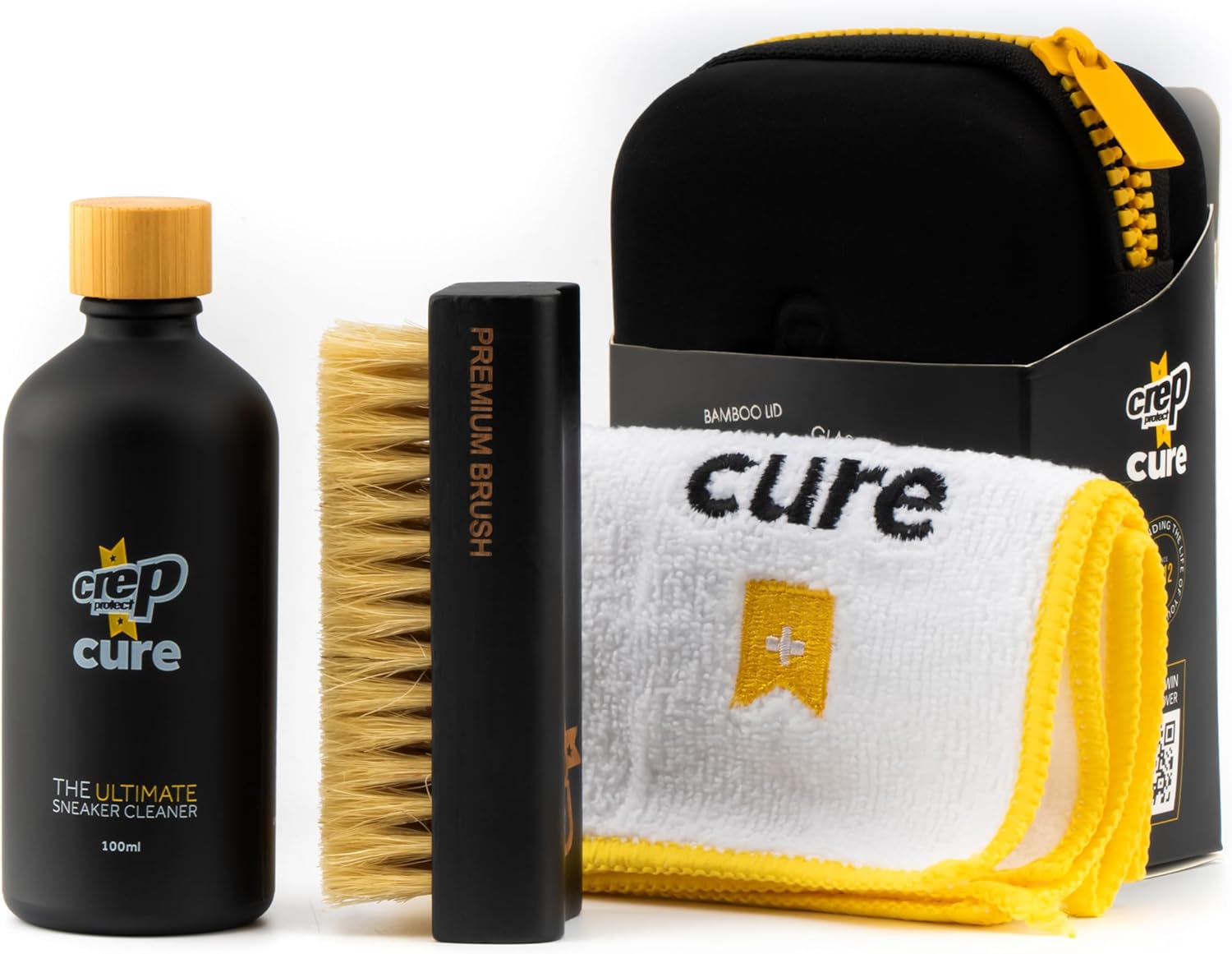 Crep Protect Sneaker Cleaner Kit - Deep Cleaning Shoe Cleaner for White Shoes, Leather, Suede, Nubuck &amp; Canvas | Brush, Solution &amp; Microfiber Cloth Included