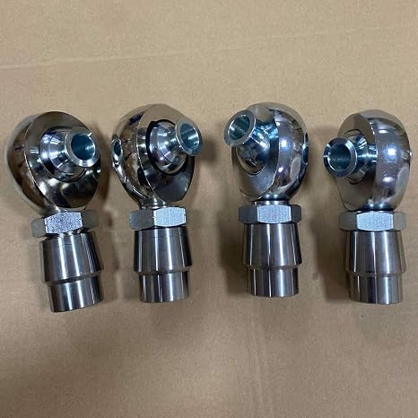 2 Pair 1.25'' Heim Joints Rod End Kit,Right & Left Hand Thread 1 1/4'' Chromoly Joints Heat Treated Chromoly with Round Tube Adapter, High Misalignment Space(12 tpi & a 1 bore)