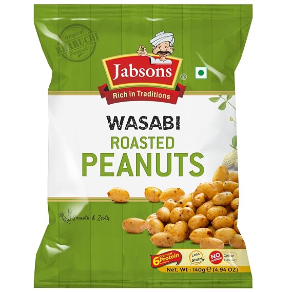 Jabsons - Wasabi Roasted Peanuts (140g)