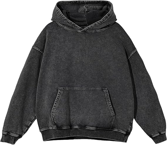 Ogfao Mens Oversized Hoodie Acid Wash Hoodies Women Vintage Sweatshirt Heavyweight Cotton Unisex Retro Pullover Streetwear