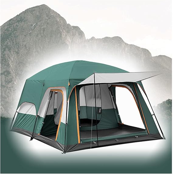 Pop Up Tents Camping 5 to 8 Persons Sunscreen, Two Bedrooms and One Living Room Camping Tent, Light and Practical Stand Up Tents for Adults, Ideal for Camping in the Garden