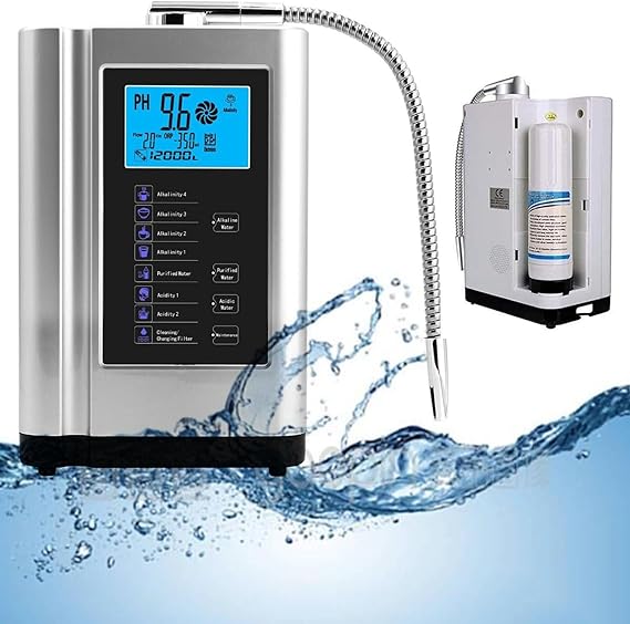 Alkaline Water Ionizer Machine, Home Filtration System Produces pH 3.5-10.5 Water, 7 Water Settings, Up to -500mV ORP, 6000L Per Filter,Auto-Cleaning,Intelligent Voice(Silver)